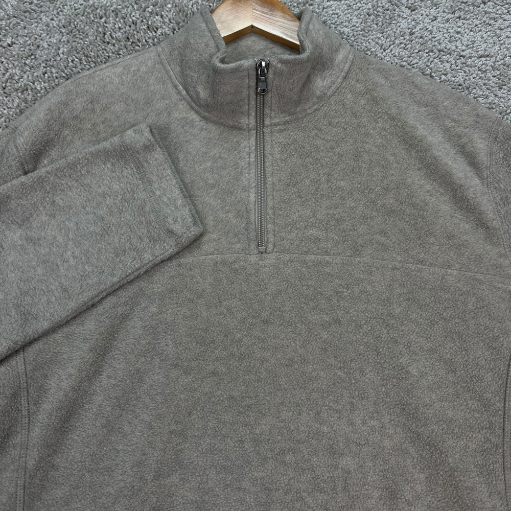 Croft Barrow Pullover Mens Large Gray Long Sleeve 1/4 Zip Mock Neck Fleece EUC - Picture 5 of 10
